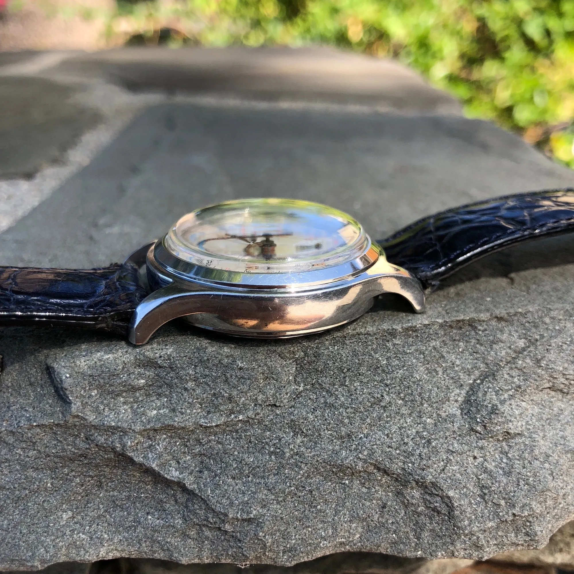 Vintage Wittnauer 800 Steel Chronograph Valjoux 72 35mm Wristwatch Circa 1960's