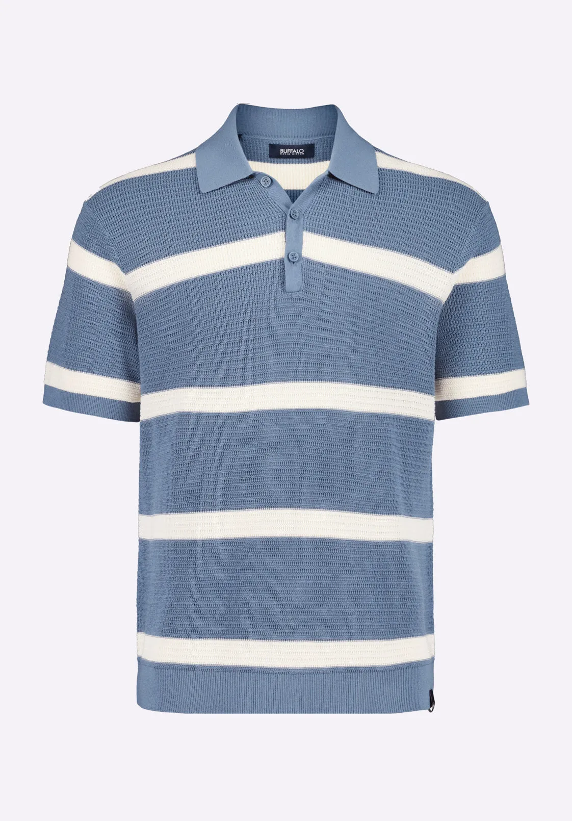 Winder Men's Short-Sleeve Striped Sweater Polo, Mirage Blue - BM24549