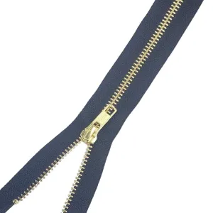Ykk Metal Gold Close End 25cm Zip Black