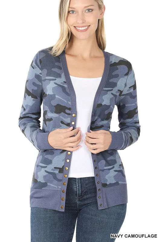 ZE214 - SNAP CAMO CARDIGAN